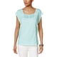 thumbnail image 1 of Camiseta básica Style & Co. con ojales de encaje para mujer verde grande, 1 of 1