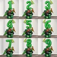 thumbnail image 2 of 25 globos decorativos para fiesta de cumpleaños con diseño de dinosaurio de la jungla, globo digital verde de 32 pulgadas, regalo de Pascua con globo de dinosaurio, 2 of 4