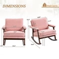 thumbnail image 2 of Timbernest Rocking Chair Accent Chair Reading Armchair for Living Room, Bedroom, Sunroom, Light Pink, 2 of 9