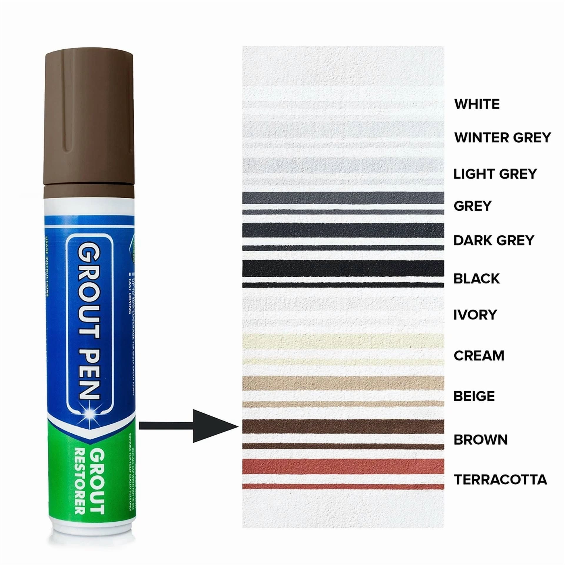 CIRCLE- Grout Pen Brown Tile Paint Marker: Waterproof Tile Grout Colorant Pen - Wide Tip