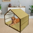 thumbnail image 2 of Animal Cartoon Pet House, Curvy Savannah Animals Colorful Mandala East Inspired Folkloric Ornaments, Outdoor & Indoor Portable Dog Kennel with Pillow and Cover, 5 Sizes, Multicolor, by Ambesonne, 2 of 4