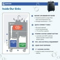 thumbnail image 4 of Ozark River Manufacturing Premier, Portable Sink Hand Wash Station, 110V, Black Laminate Cabinet-ABS Countertop & Basin, 4 of 9