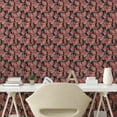 thumbnail image 2 of Ambesonne Spring Peel & Stick Wallpaper for Home, Butterflies on Dark Back, 13"x100", Dark Coral and Vermilion, 2 of 5