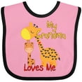 thumbnail image 3 of Inktastic My Grandma Loves Me Giraffe Boys or Girls Baby Bib, 3 of 4