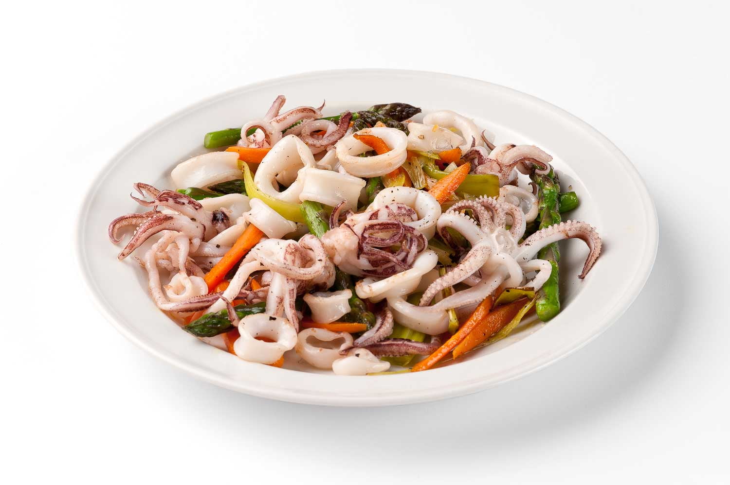 Pana Pesca Traditionally Cleaned Squid Tubes and Tentacles - 3/5 inch Tubes, 2.5 Pound - 4 per case.