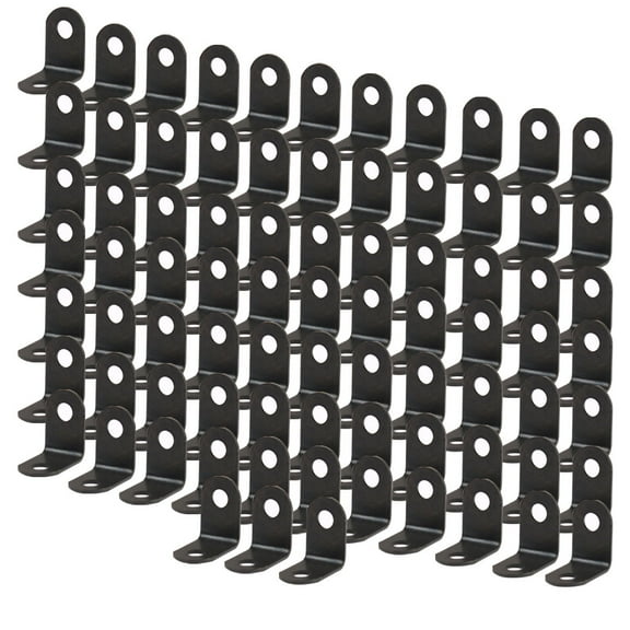 12 x 12mm Angle Bracket Metal Black L Shaped Angle Brackets Corner Braces Support with Screws, 80pcs