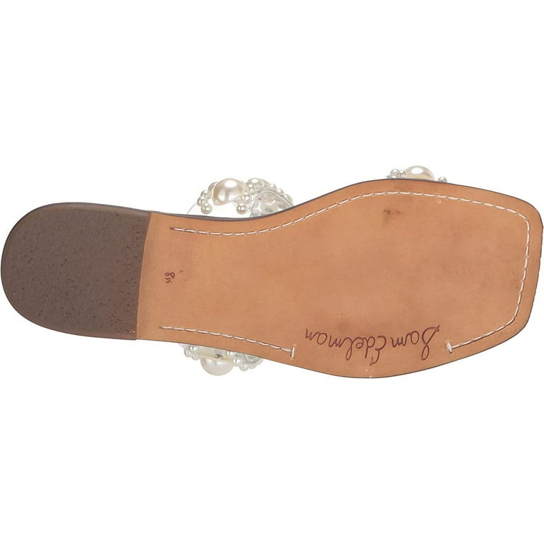 Sam Edelman Eleana Clear Natural Jewel Detailed Open Toe Slip On Flats Sandals Clear Natural 5 Walmart