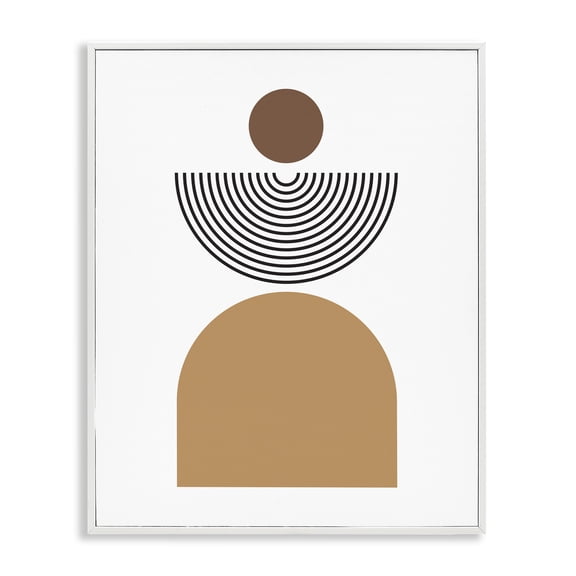 Stupell Industries Eclectic Geometric Shapes on White White Framed Giclee Art, 16 x 20, by LSR Design Studio