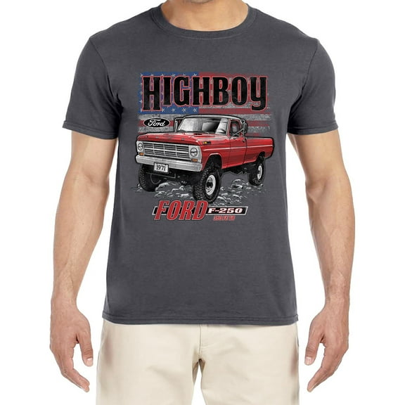 Highboy F-250 Ford Trucks T-shirt Mens Graphic Tees Short Sleeve Gray