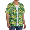 thumbnail image 4 of Naloa Cartoon Koala Bear and Leaf Men's Loose Fit Cuban Collar Short-Sleeve Shirt with Button-down and Chest Pocket for Everyday Wear Outings - 4X-Large, 4 of 7
