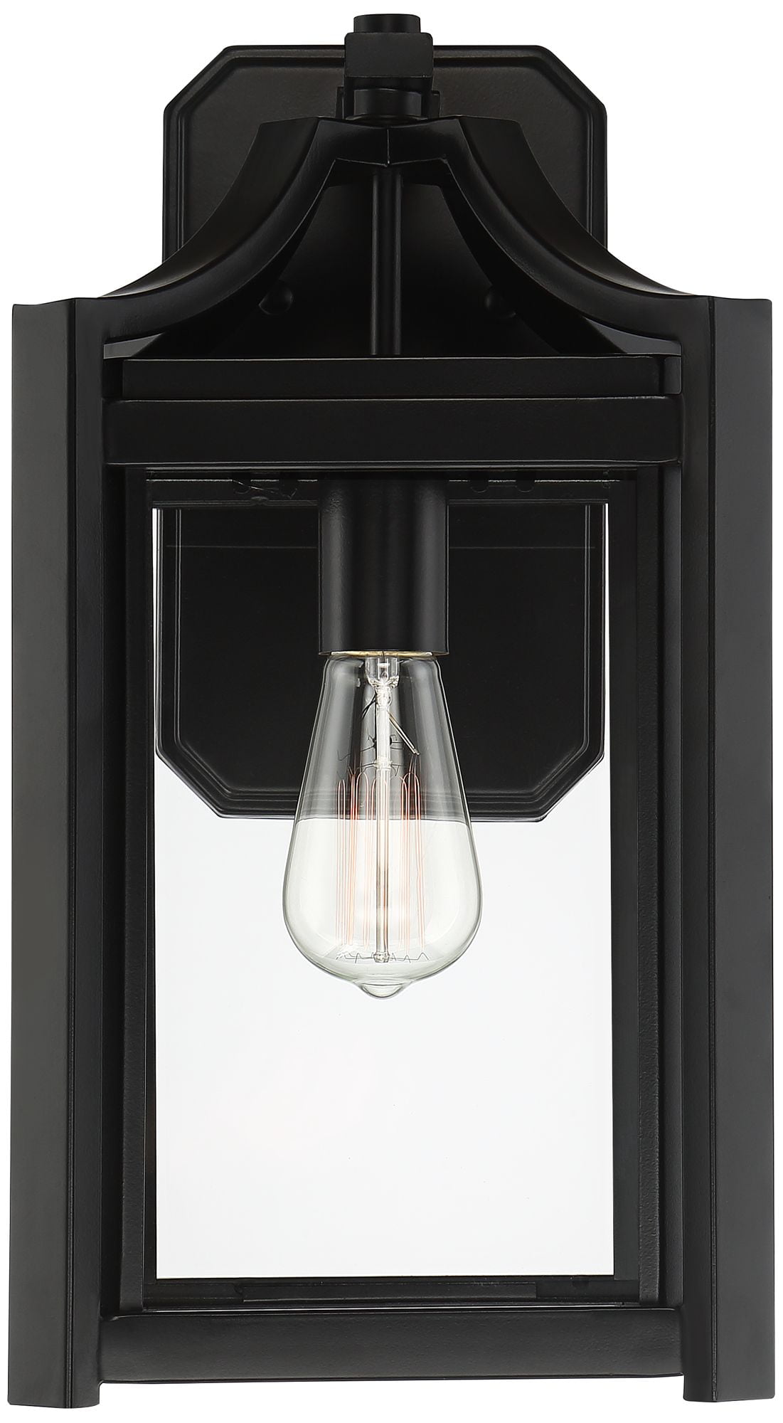Ferris Outdoor Wall Sconce Light Fixture Black/Clear - Nathan James
