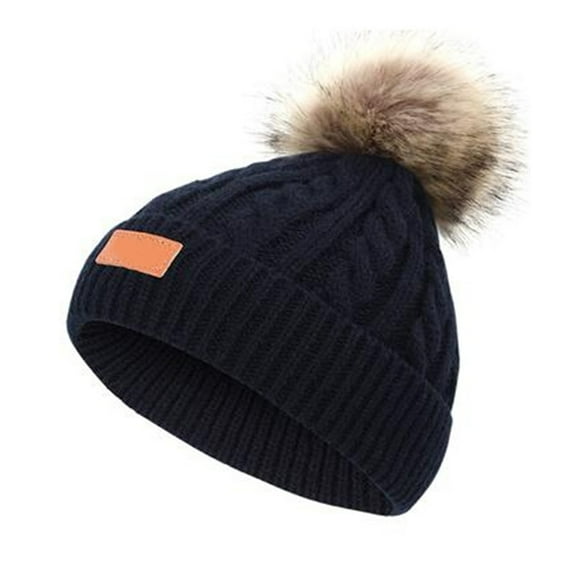 UDIYO Fashion Baby Unisex Autumn Winter Knitted Pompom Beanie Cap Warm Thicken Hats