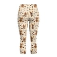 thumbnail image 5 of SCRAWLGOD Corgi Bone Paw Beige Workout Capris Leggings Active Lightweight High Waisted Yoga Lounge Tights with Pockets Breathable Tummy Control Yoga Pants Leggings, 3XL, 5 of 7