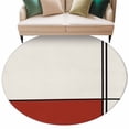 thumbnail image 2 of 6ft Washable Round Rug, Abstract Gemoetric Non-Slip Circle Area Rug for Living Room Bedroom, Art Red Color Block Indoor Floor Mat for Home Decor, 2 of 9