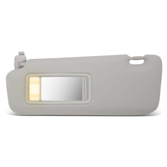 DNA Motoring for 10-15 Mazda CX-9 OE Style Driver Left Side Sun Visor Sunshade w/ Vanity Light Gray