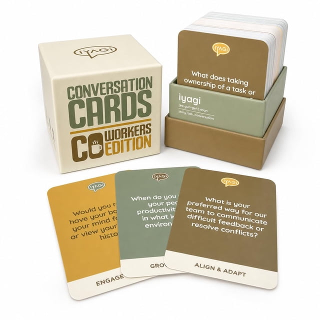 Cartas de conversación Iyagi para managers y team building, 150 preguntas