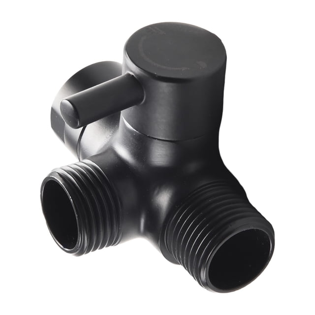 3 Way T-Adapter G1/2 Shower Head Bracket Mount Valve Splitter Diverter Connector Black