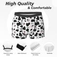 thumbnail image 2 of Men's Boxer Briefs, Cartoon Cute Cow Print Cow Head Soft Comfy Mens Underwear Boxer Briefs Breathable With Widen Waist, 2 of 7
