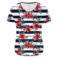 thumbnail image 5 of Puntoco Blusas cortas de liquidación para mujer, blusa informal de manga corta con cuello en V y estampado para mujer, 5 of 5