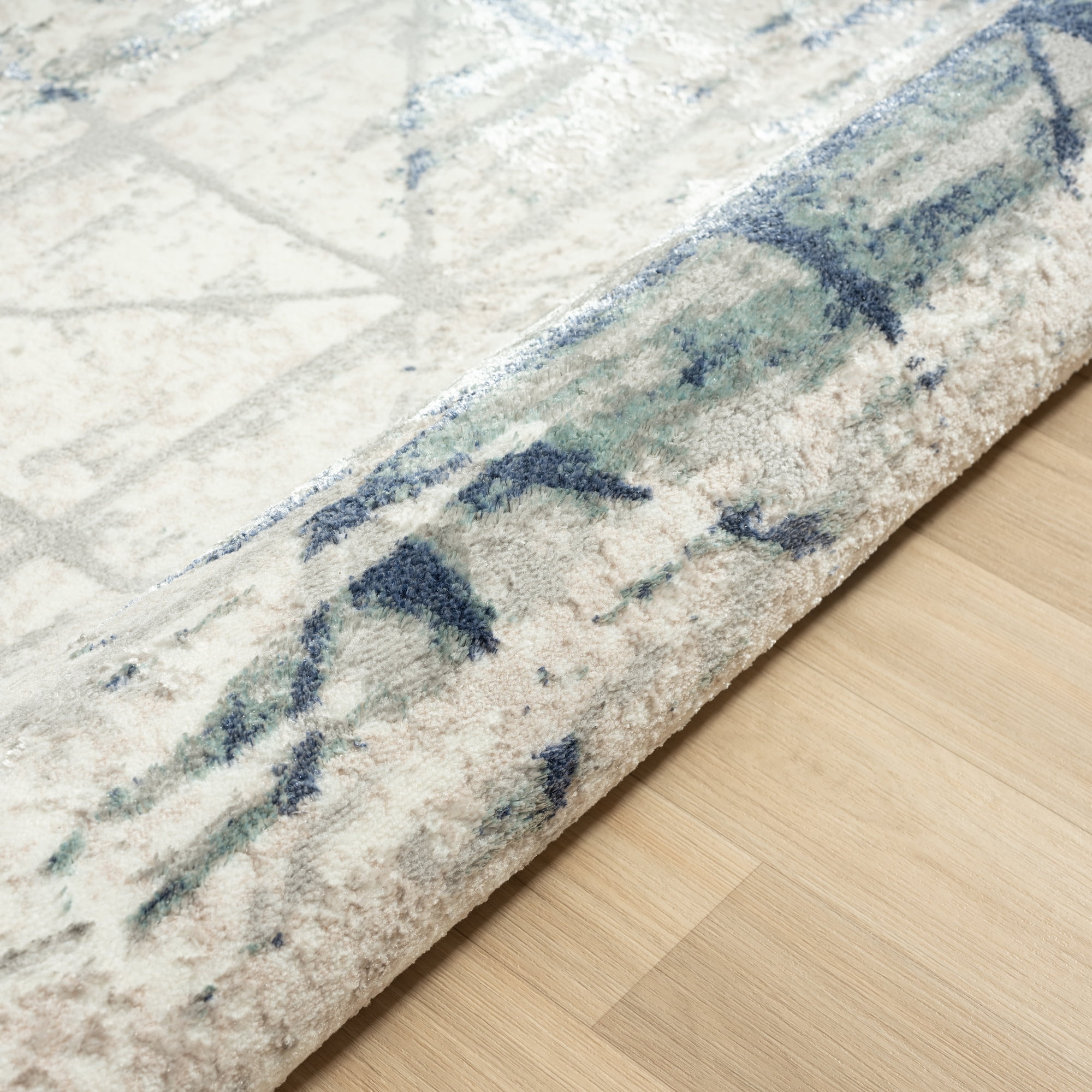 Ox Bay Bethany 2'2" x 3' Blue/Gray Diamond Durable Indoor Area Rug