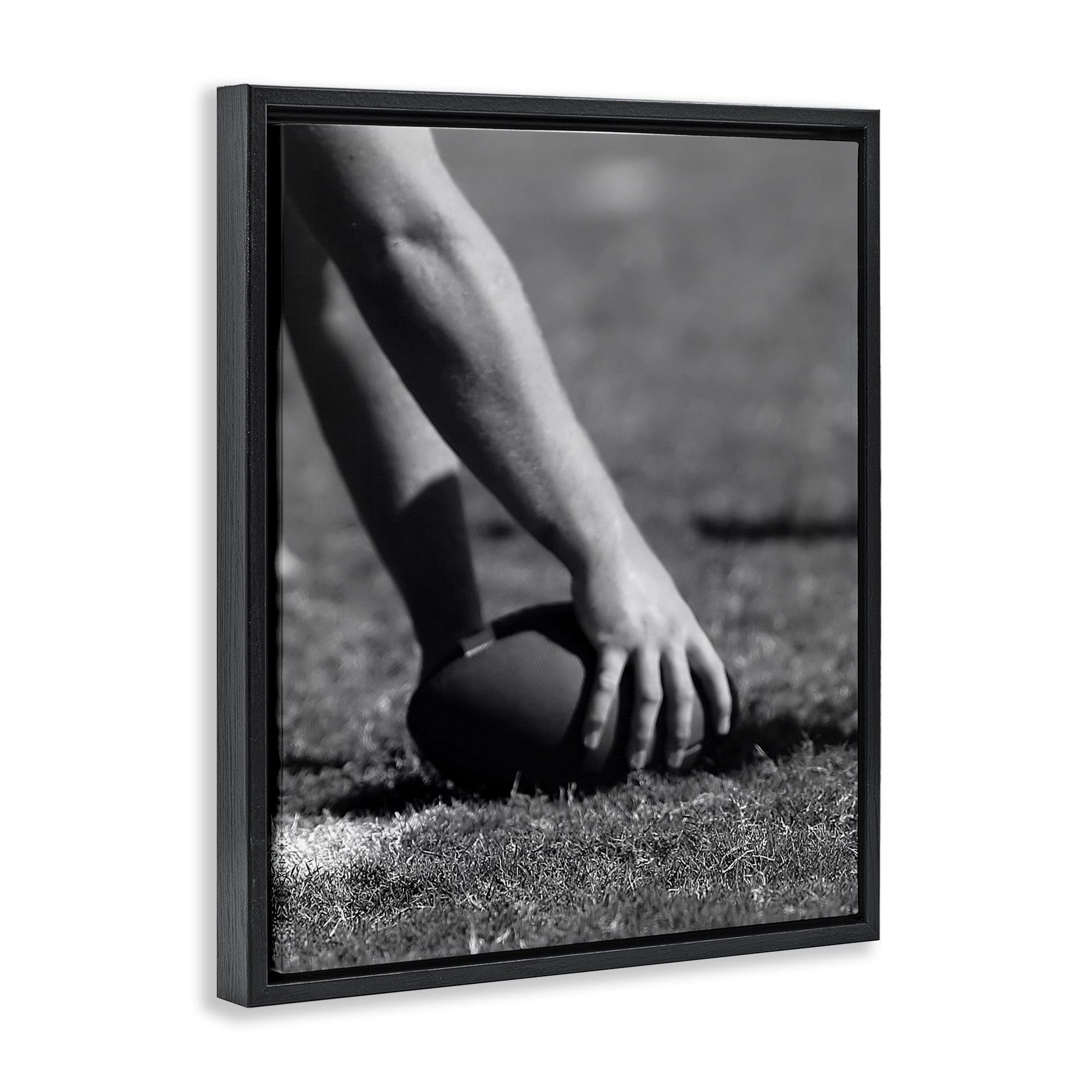 Stupell Industries Football Hike in Action Black Framed Floater Canvas Wall Art, design by Marcus Prime