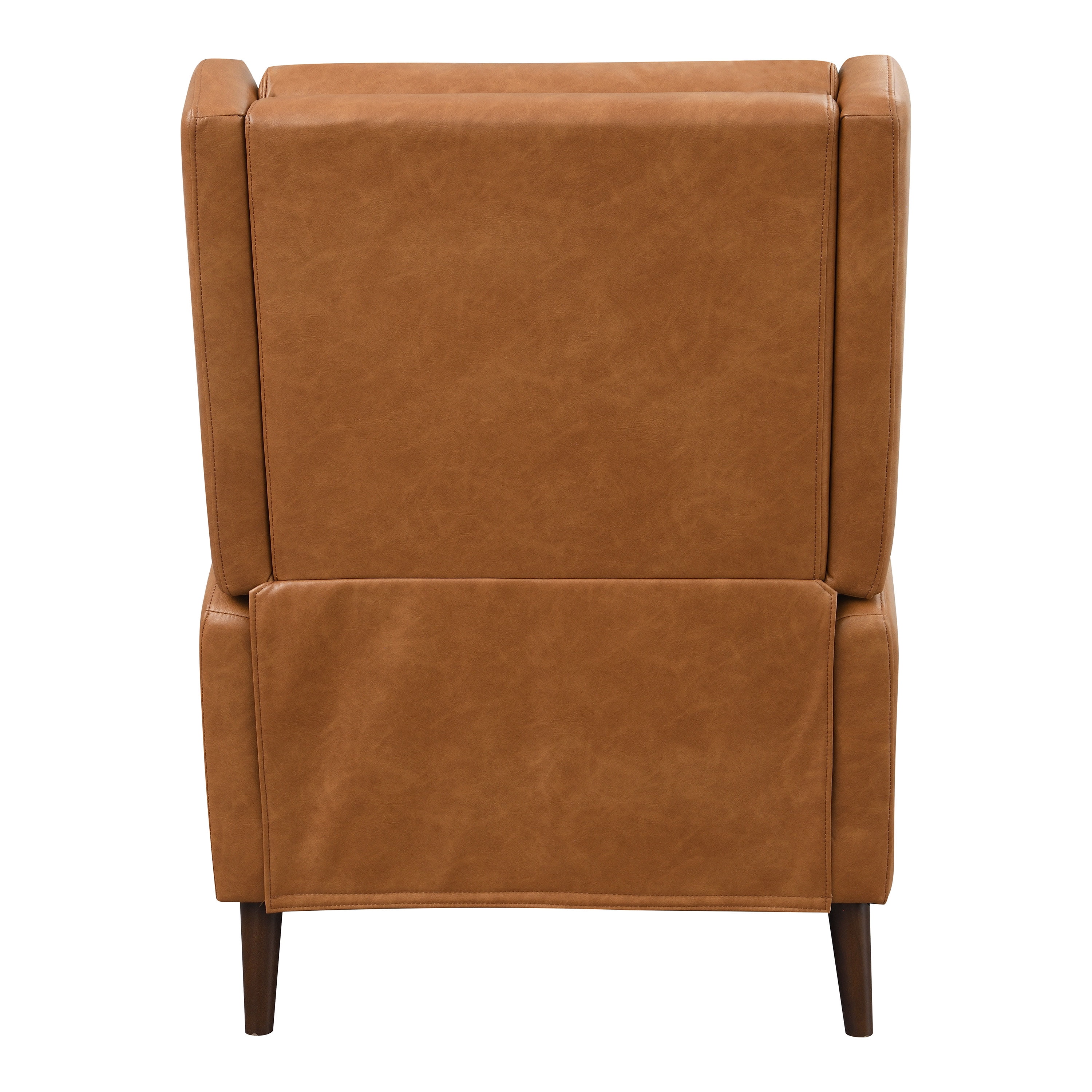 Furniture of America Bonny Modern Faux Leather Manual Push Back Recliner, Brown
