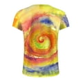 thumbnail image 5 of T Shirts for Men Plus Size Men's Fashion Summer Neckline Tie-dyed Printed Fitted Short Sleeve Summer Tops Mens Workout Shirts（Yellow,2XL）, 5 of 5