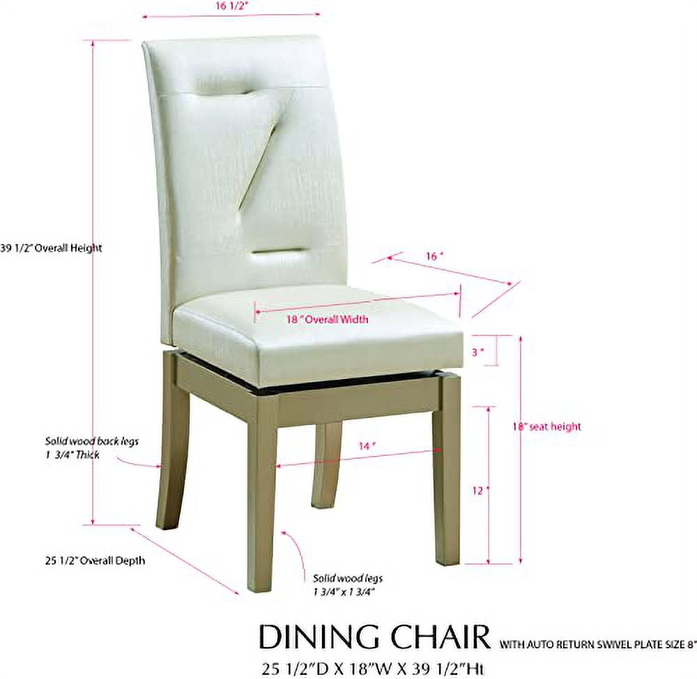 Kings Brand Furniture - Hillsdale Upholstered Swivel Dining Chairs, White/Gold, Set of 2
