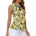 thumbnail image 4 of Whosucclay Butterfly and Sunflower Pattern Womens Sleeveless Golf Shirt for Ladies Half Zip Casual Breathable Sleeveless Golf Tennis Shirts XS - 2XL, 4 of 7
