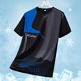 thumbnail image 4 of BRGZLK Athletic T-Shirt for Men Summer Moisture Wicking Quick Dry Short Sleeve Shirts Trendy Print Lightweight Comfortable Sports Tee Tops Blue 3XL, 4 of 7