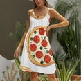thumbnail image 3 of Ladies' Summer Dress Beach Sleeveless Fun Pizza T-shirt Vest Sun Skirt, 3 of 8