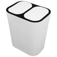 thumbnail image 1 of SOPOTUTU Dual Compartment Recycling Bins PP White Dry Wet Separation 1Pack, 1 of 8