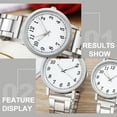 thumbnail image 4 of ColoMX 2 PCS Relojes de pulsera Reloj de pareja de acero inoxidable Reloj de plata Relojes casuales duraderos, 4 of 8