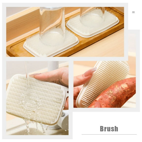 Yuangui 4pc Vegetable Brushes & Potato Scrubber for Food & Kitchen