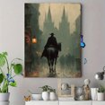 thumbnail image 4 of Misty Headless Horseman Halloween Canvas Print, Gothic Legend Eerie Autumn Seasonal Home Bedroom Wall Decor Art, 4 of 8