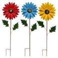 thumbnail image 6 of XiYing Metal Garden Flower Stake | Blue Sunflower Outdoor Decor | Rust-Proof Iron Courtyard Decoration | Easy 3-Part Assembly | Lifelike Spring Ornament for Yard, Garden, Patio, 6 of 8
