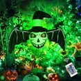 thumbnail image 3 of Murciélagos inflables colgantes de Halloween, apariencia de alas de murciélago y sombrero de bruja, decoración con luz LED colorida incorporada, 3 of 4