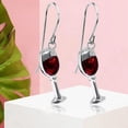 thumbnail image 2 of Copa de vino tinto hecha a mano única y única, pendientes colgantes, 2 of 3
