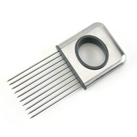 

Food Slice Assistant Stainless Steel Onion Fork Holder Kitchen Vegetable Slicing Auxiliary Tool Onion Holder Cutter