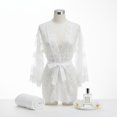 thumbnail image 6 of Vjnyvs Women's Dressing Gowns, Lace-up Nightgown, Satin Kimono Morning Robe Bridal Ladies Lace Trim Sexy Bathrobes Nightwear Bridesmaid Robes, 6 of 7