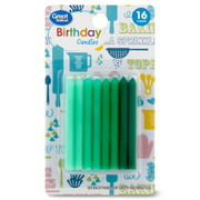 Angle View: Great Value Green Ombre Birthday Candles, 16 Count