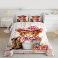 thumbnail image 2 of Homewish Teenagers Floral Animal Highland Cow Bedding Comforter Set 2pcs,Western Cowgirl Twin Comforter Sets Microfiber,Leopard Boots Hat Breathable Bedding Set,Vinatge Breathable Home Decor, 2 of 8