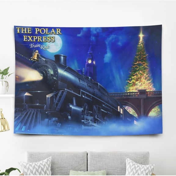 The Polar Express Tapestry Gift Wall Hanging Backdrop for Room Bedroom Girls Fans Background Banner Party Birthday Supplies Decor