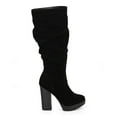 thumbnail image 2 of Breckelles DE09 Women Knee High Suede Platform Chunky Heel Slouch Boot, 2 of 5