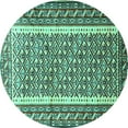 thumbnail image 1 of Ahgly Company Indoor Round Persian Turquoise Blue Traditional Area Rugs, 4' Round, 1 of 4