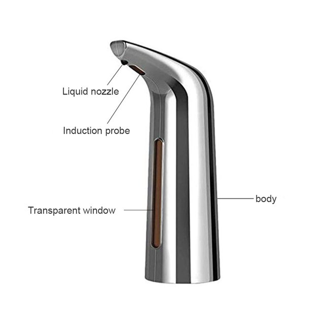 Dispensador de jabón automático de 400 ml con sensor inteligente y sin contacto