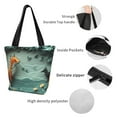 thumbnail image 4 of Salouo Paper Fox Crow Fantasy for Shoppers Tote for Women Foldable Handbags with Big Capacity Casual One-Shoulder Shopping Bag Hobo Bags Fit for Office/Shopping/Park, 4 of 6