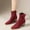 #031-Wine, variant on Wowcloth Woman's Casual Ankle Boots, Retro Toe with Chunky Heel, Trendy Multi-Color Design for Autumn Winter and Daily Outfits