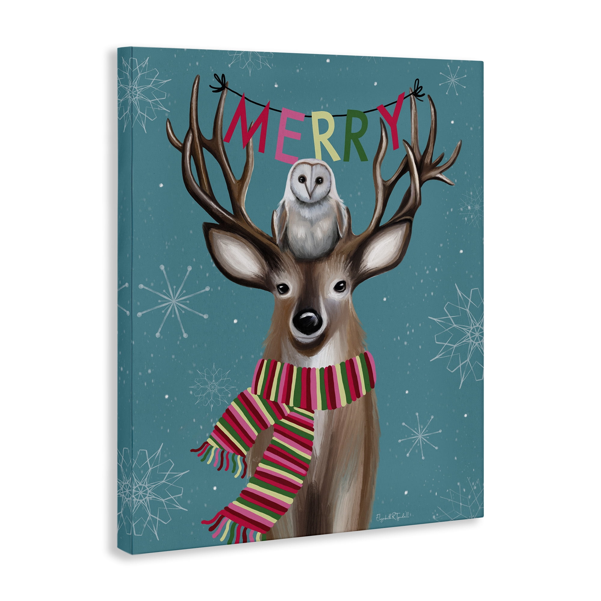 Stupell Industries Woodland Merry Creatures Holiday Painting Gallery Wrapped Canvas Art Print Wall Art, 30 x 40