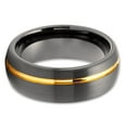 thumbnail image 2 of Gunmetal Wedding Ring,Yellow Gold Tungsten Ring,Anniversary Ring,8mm Wedding Ring,Tungsten Carbide Ring,Band, 2 of 4